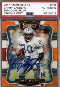 Barry Sanders 2017 Panini Select Auto Authentic